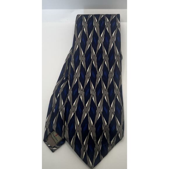 ROBERT TALBOTT STUDIO For Peter Richard Silk Tie ART DECO GEOMETRIC Blue Gray - Picture 12 of 12